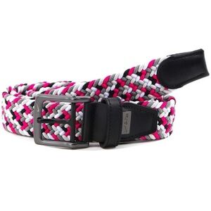 Nike Golf Multi-Weave Stretch Woven Belt Black/Pink/White G Flex